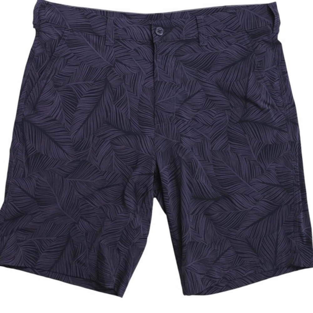 Eddie Bauer Mens 36‎ Shorts Black Gray Leaf Print Stretch Outdoor Hiking Casual